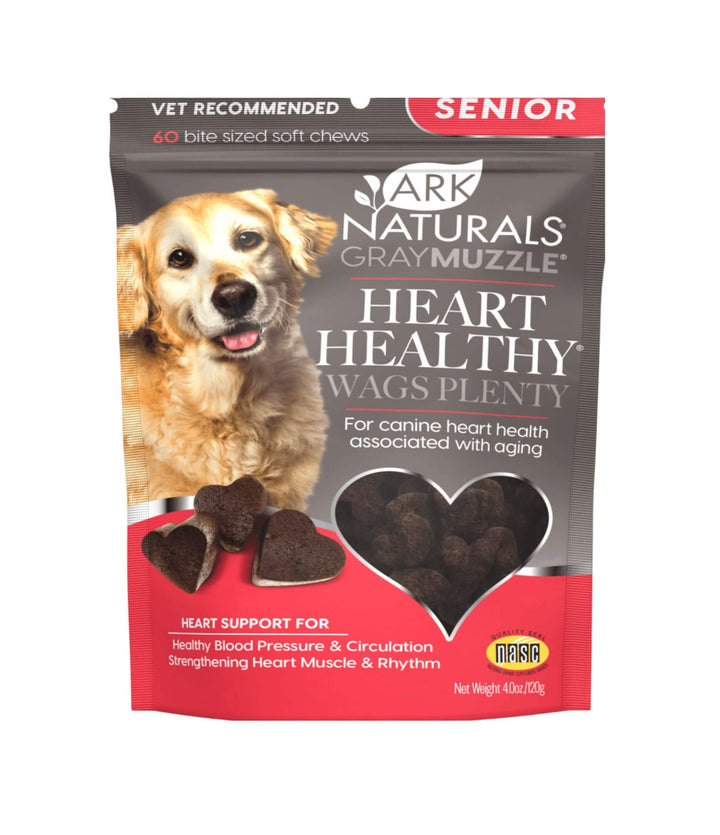 Ark Naturals Gray Muzzle Heart Healthy! Wags Plenty! Soft Chews for Senior Dogs